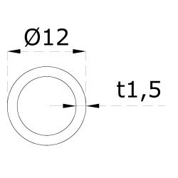 Trubka ø 12 x 1,5 x 2000 mm, brúsená nerez AISI 316 Trubka ø 12 x 1,5 x 2000 mm, brúsená nerez AISI 316